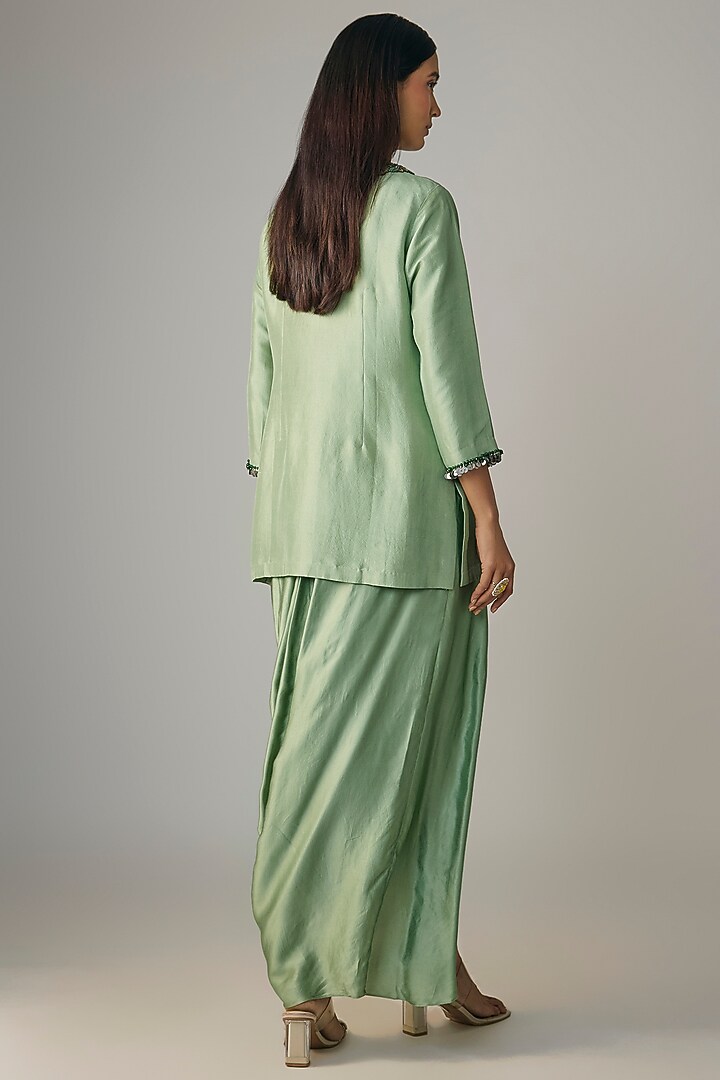 Aqua Green Silk Dori Work Kurta Set by Prisho at Pernia's Pop Up Shop