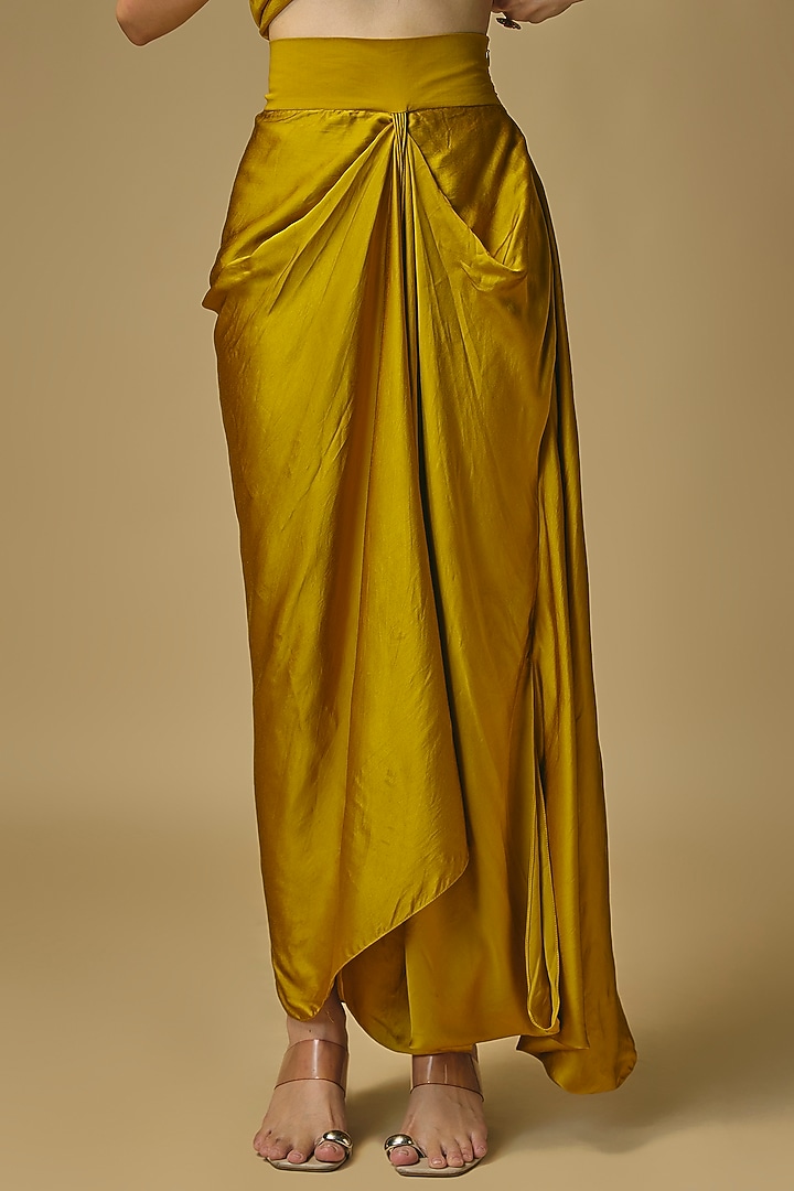 Mustard Silk Resham Work A-Line Kaftan Set by Prisho at Pernia's Pop Up Shop