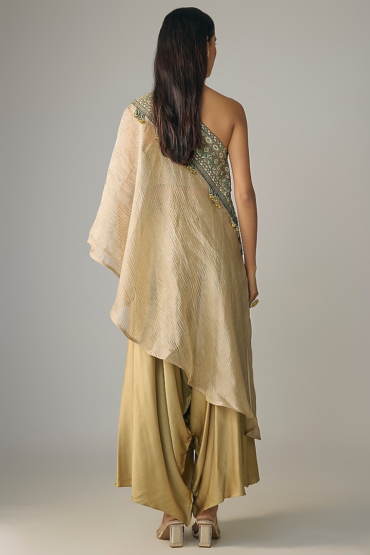 Champagne Cotton Satin Pant Set by Prisho at Pernia's Pop Up Shop