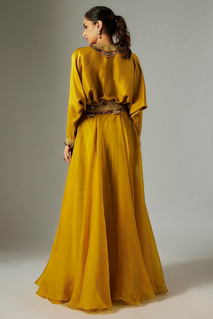 Yellow Organza Skirt Set by Prisho at Pernia's Pop Up Shop