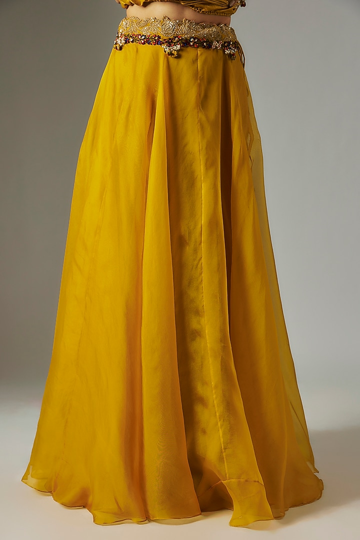 Yellow Organza Skirt Set by Prisho at Pernia's Pop Up Shop
