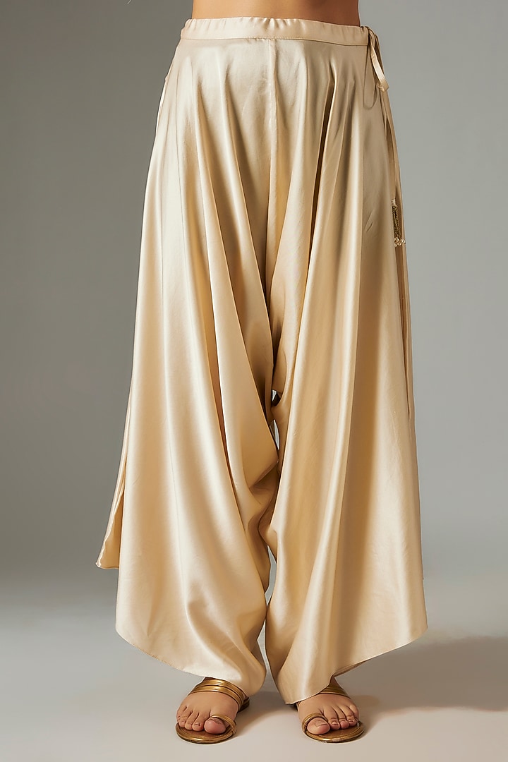 Ivory Organza Resham & Dori Work Kaftan Set by Prisho at Pernia's Pop Up Shop