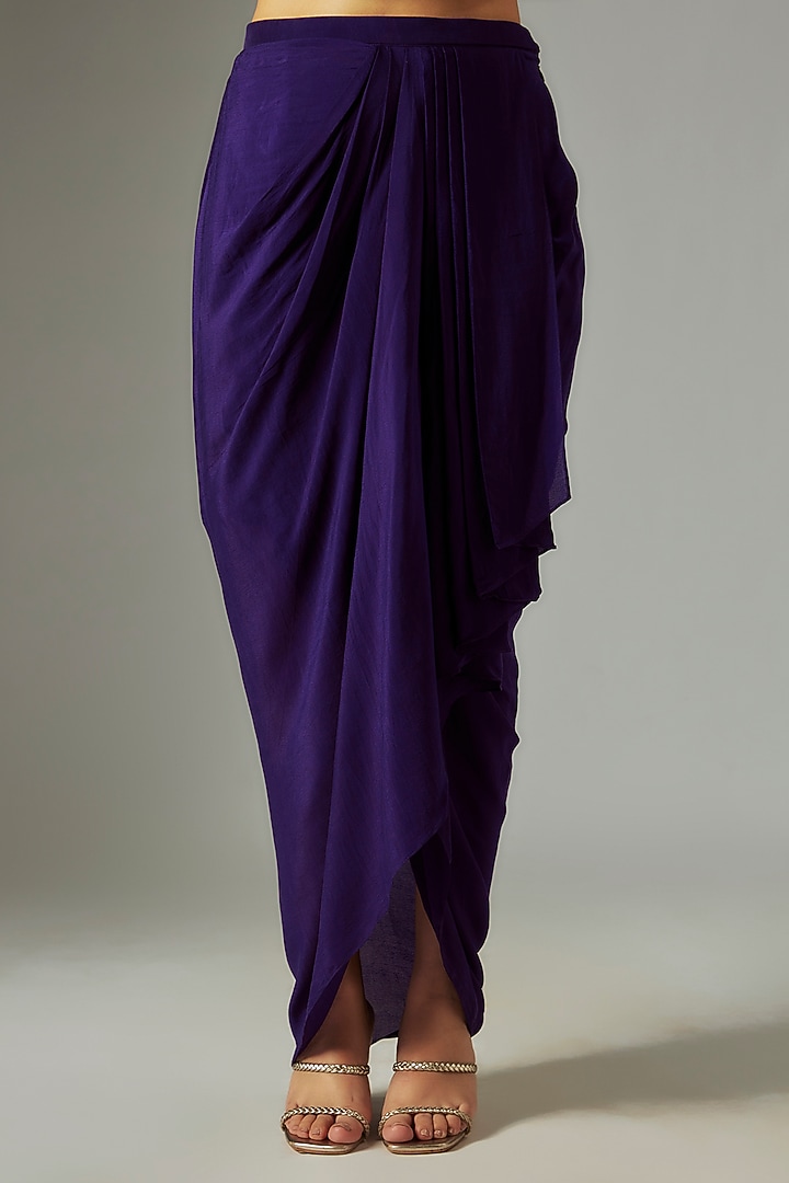 Purple Silk Dori & Resham Embroidered Kaftan Set by Prisho at Pernia's Pop Up Shop
