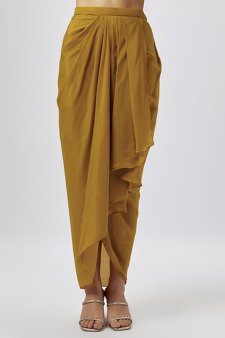 Mustard Crepe Skirt Set by Prisho at Pernia's Pop Up Shop