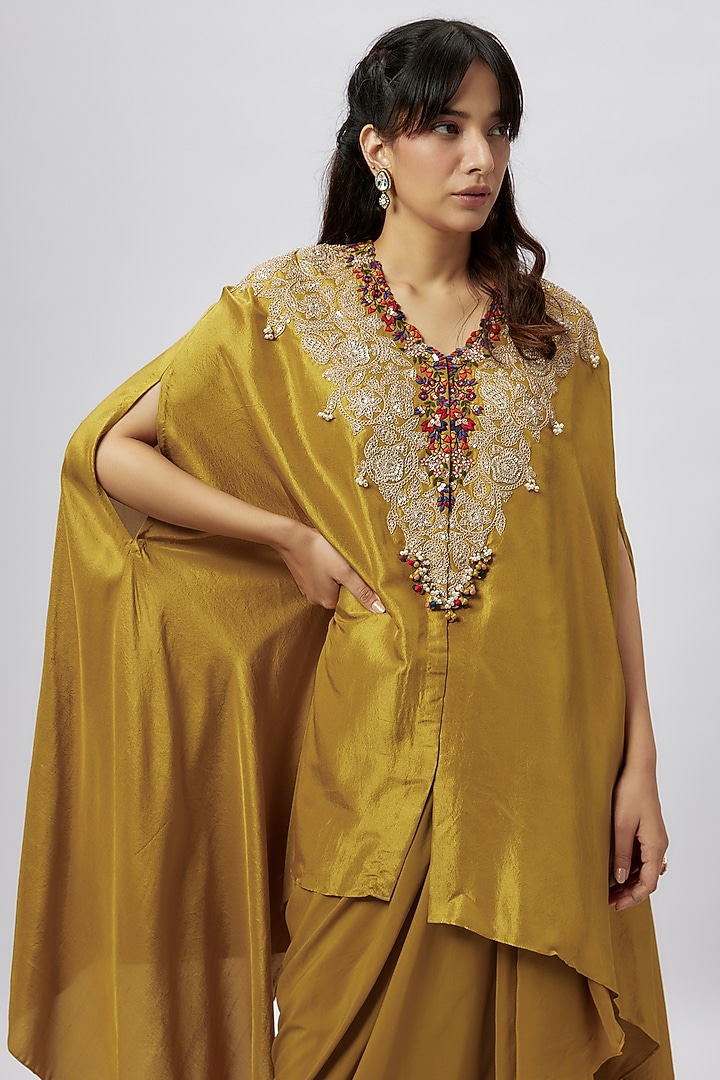 Mustard Crepe Skirt Set by Prisho at Pernia's Pop Up Shop