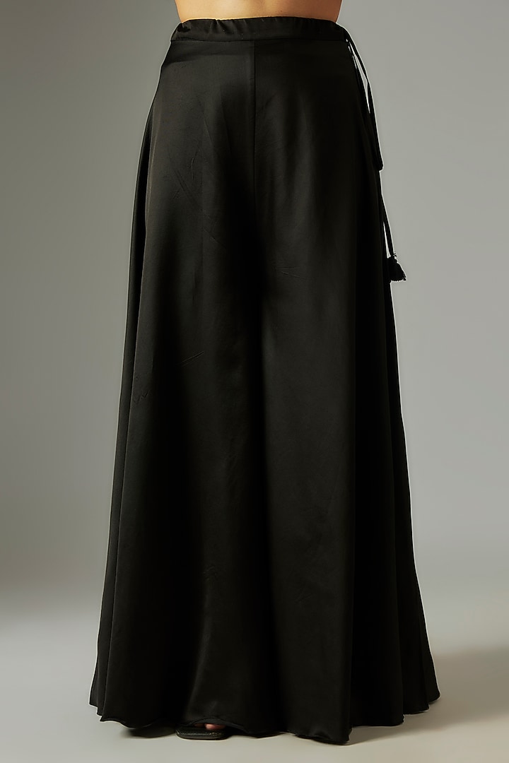 Black Organza Resham Work Cape Set by Prisho at Pernia's Pop Up Shop