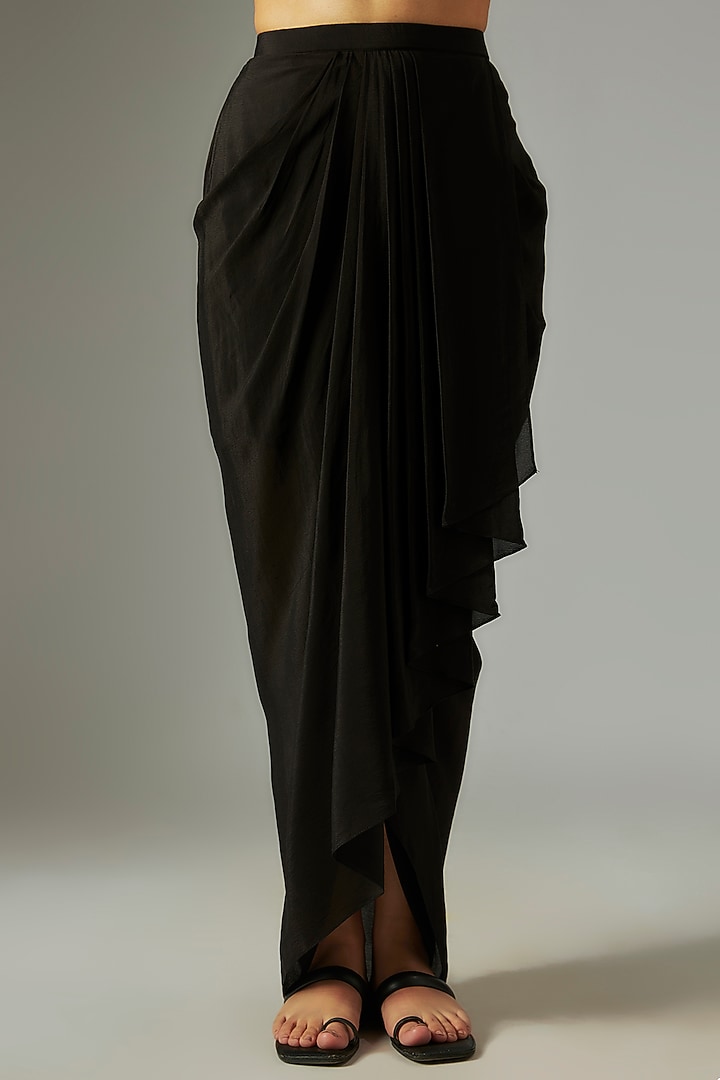 Black Crepe Skirt Set by Prisho at Pernia's Pop Up Shop