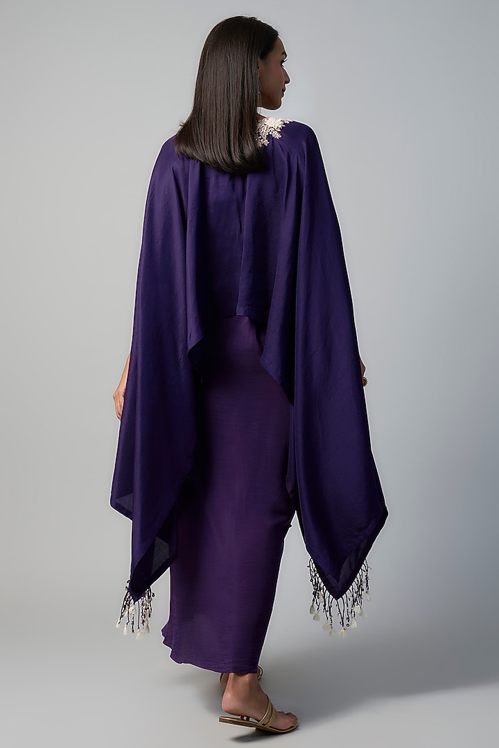 Purple Crepe Skirt Set by Prisho at Pernia's Pop Up Shop