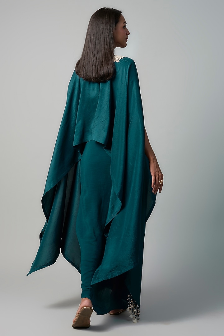 Navy Blue Crepe Skirt Set by Prisho at Pernia's Pop Up Shop