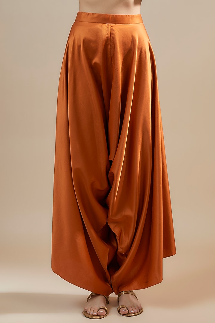 Rust Organza Resham & Maal Work Cape Set by Prisho at Pernia's Pop Up Shop