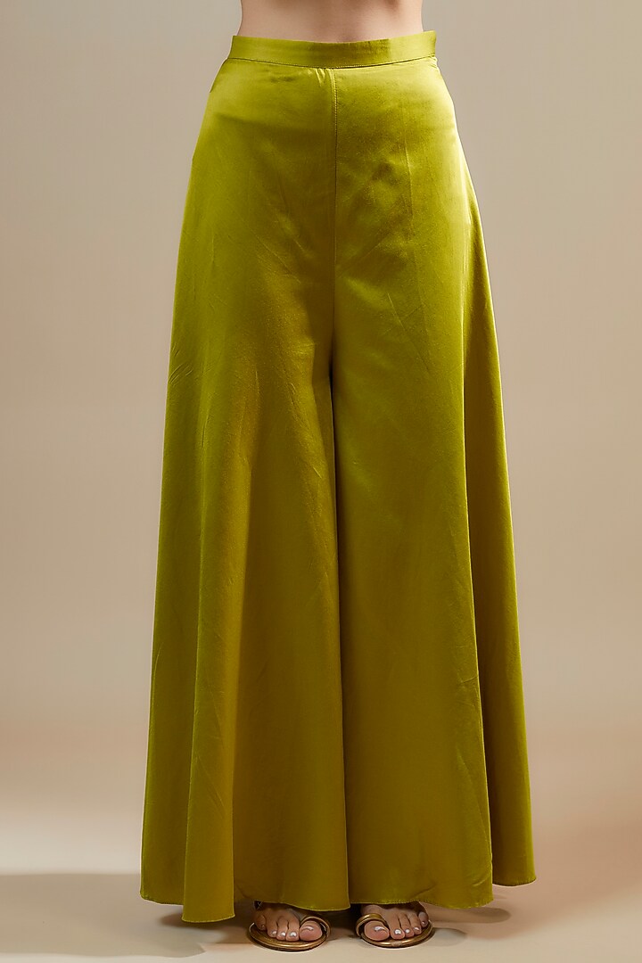 Lime Green Organza Resham Work Cape Set by Prisho at Pernia's Pop Up Shop
