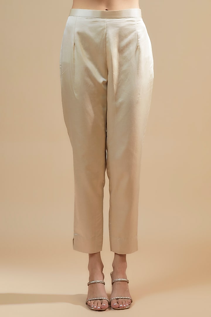 Ivory Crepe Resham Embroidered Kaftan Set by Prisho at Pernia's Pop Up Shop