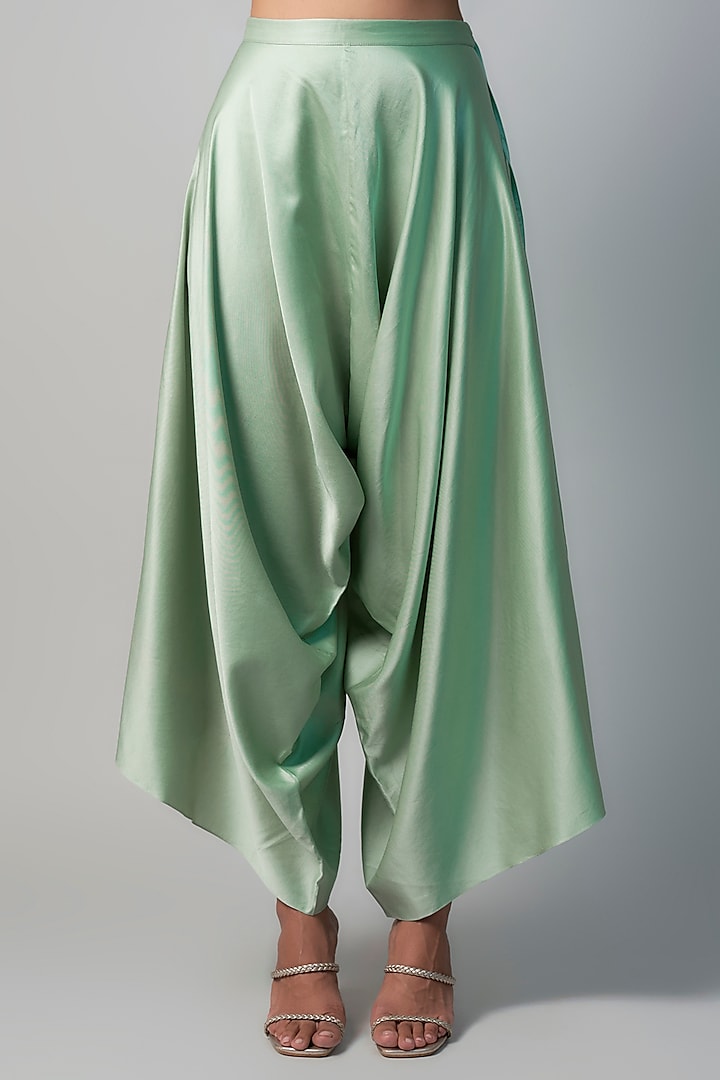 Aqua Organza & Silk Resham Embroidered Kaftan Set by Prisho at Pernia's Pop Up Shop