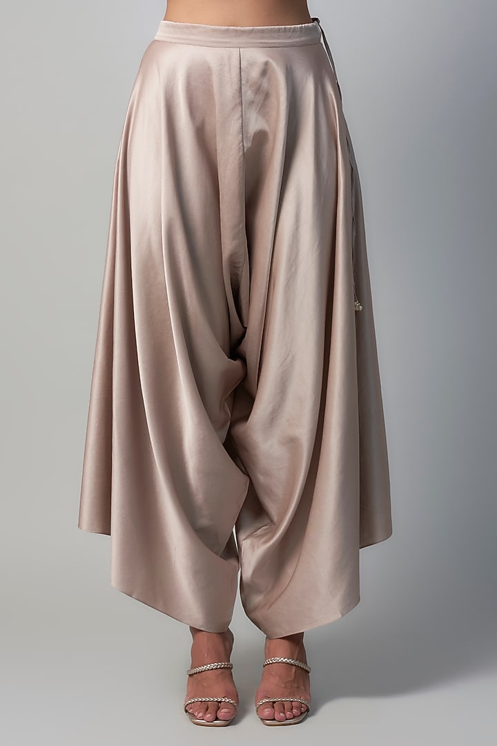 Fuchsia Silk Resham Embroidered Crushed Kaftan Set by Prisho at Pernia's Pop Up Shop