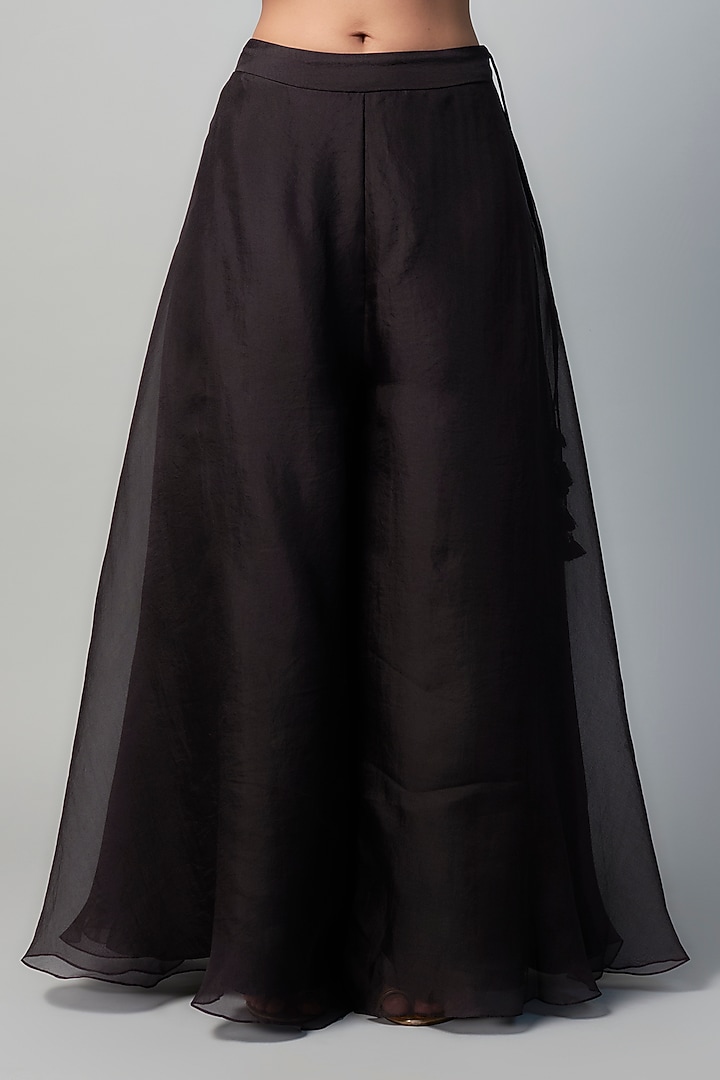 Black Organza Wedding Sharara Set by Prisho at Pernia's Pop Up Shop