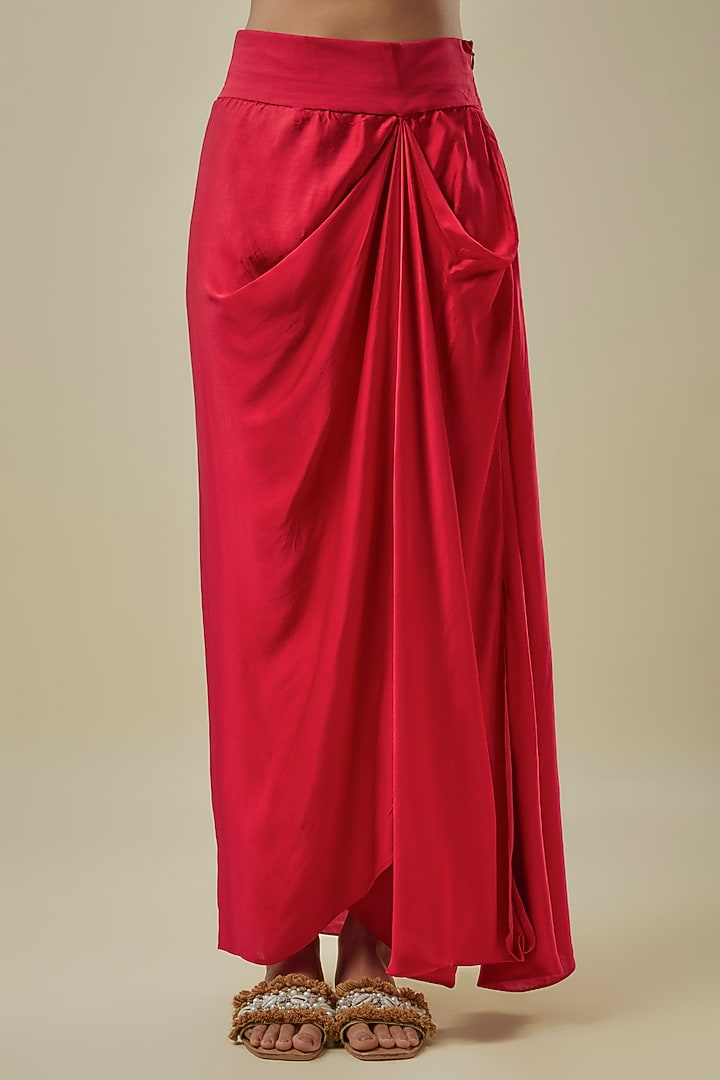 Red Organza Dori Work A-Line Kaftan Set by Prisho at Pernia's Pop Up Shop