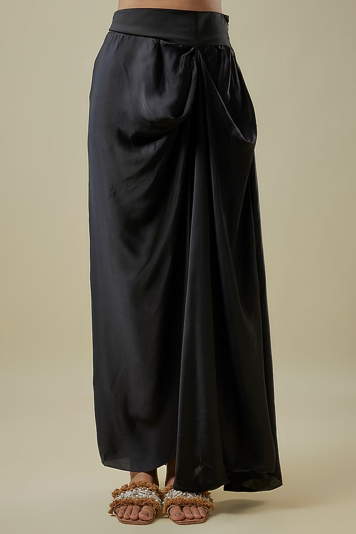 Black Organza Dori Work Umbrella Kaftan Set by Prisho at Pernia's Pop Up Shop