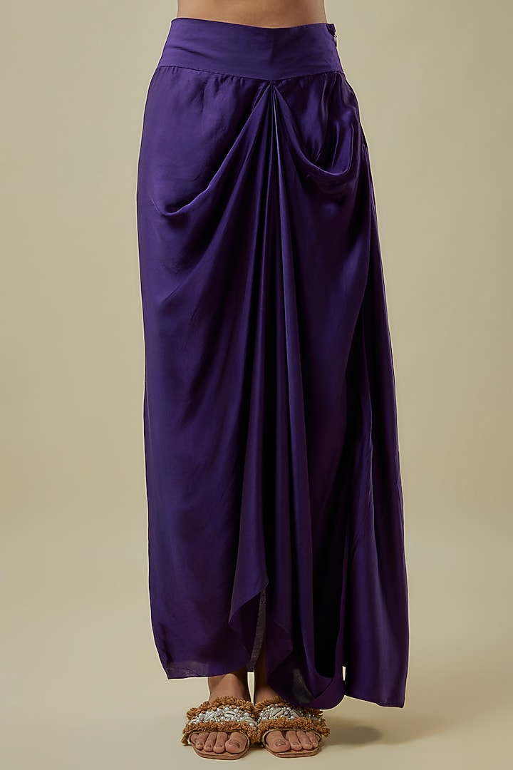 Purple Organza Resham Work Umbrella Kaftan Set by Prisho at Pernia's Pop Up Shop