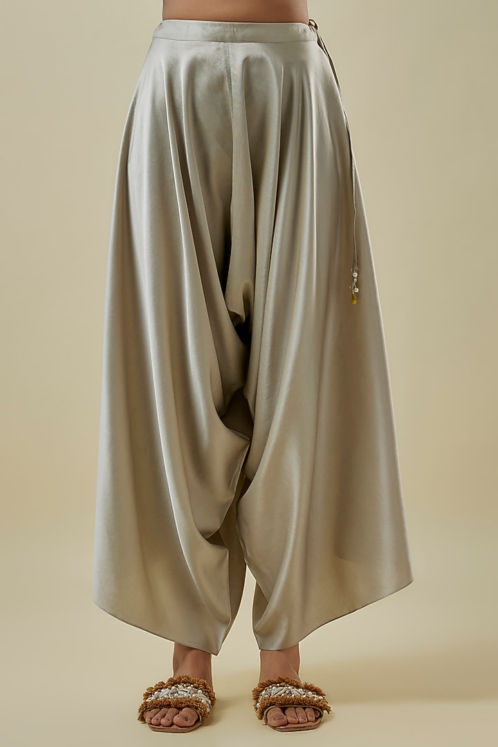 Lime Green Silk Resham Work Kaftan Set by Prisho at Pernia's Pop Up Shop
