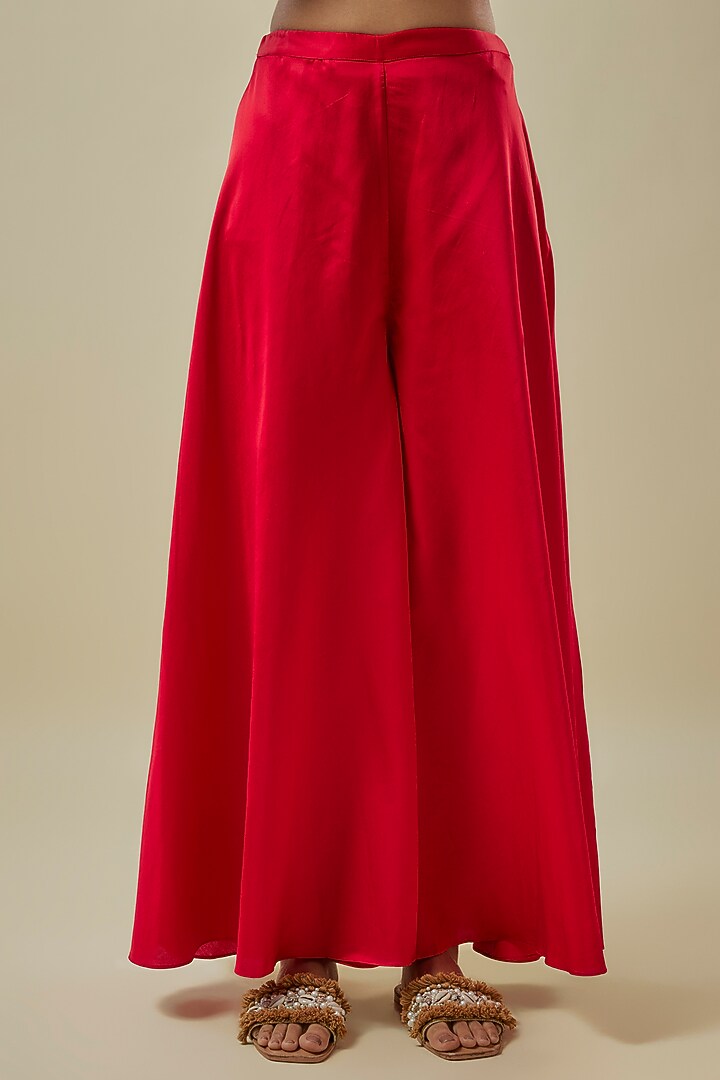 Red Organza Thread Work Cape Set by Prisho at Pernia's Pop Up Shop