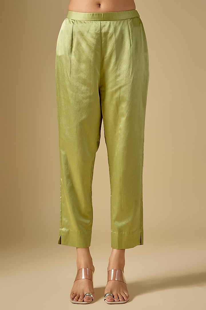 Sea Green Crushed Tissue Maal Work Kaftan Set by Prisho at Pernia's Pop Up Shop