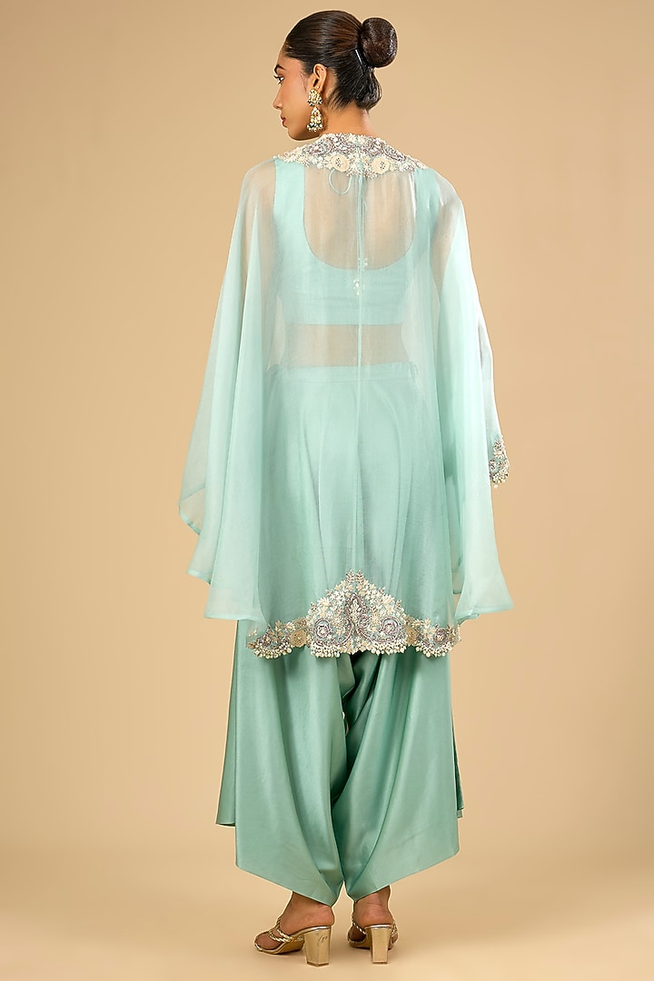 Aqua Cotton Lycra Kaftan Set by Prisho at Pernia's Pop Up Shop
