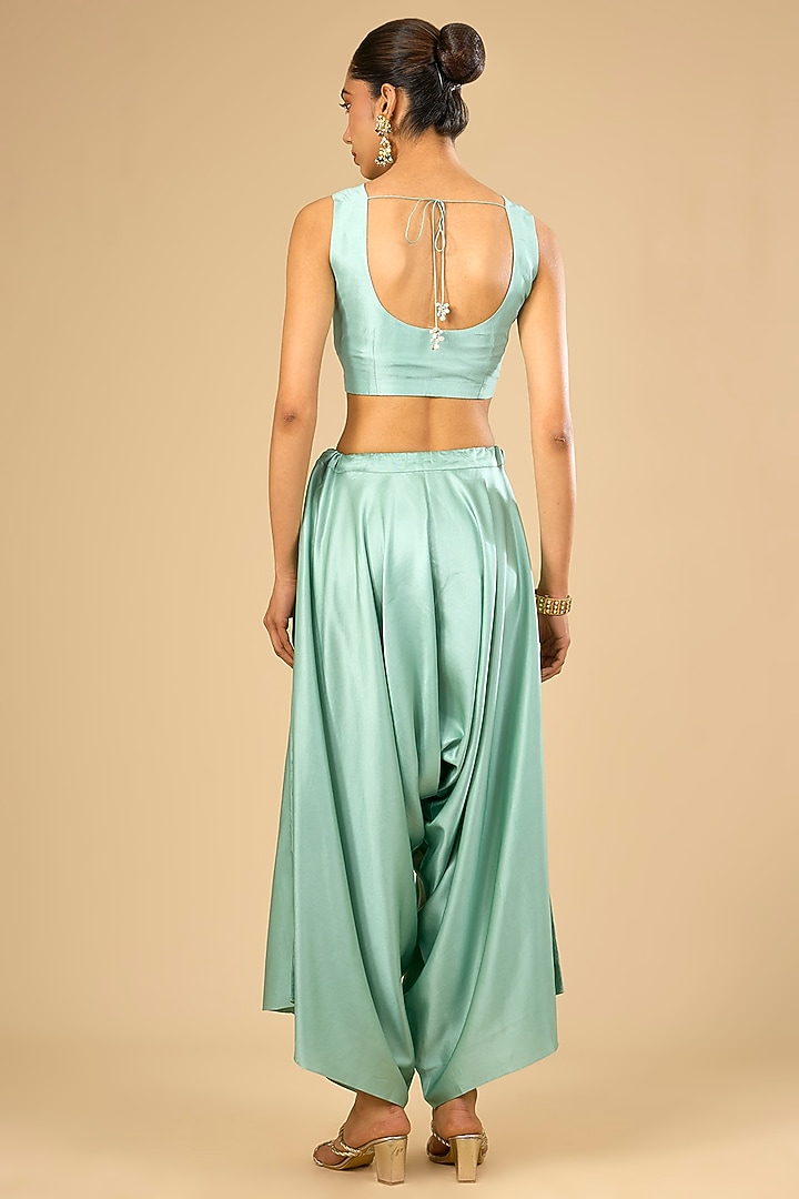 Aqua Cotton Lycra Kaftan Set by Prisho at Pernia's Pop Up Shop