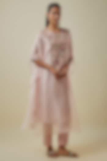 Lilac Organza Thread Work Kaftan Set by Prisho at Pernia's Pop Up Shop