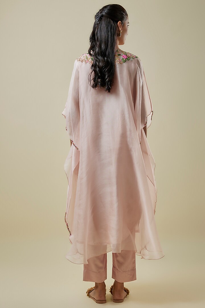 Lilac Organza Thread Work Kaftan Set by Prisho at Pernia's Pop Up Shop