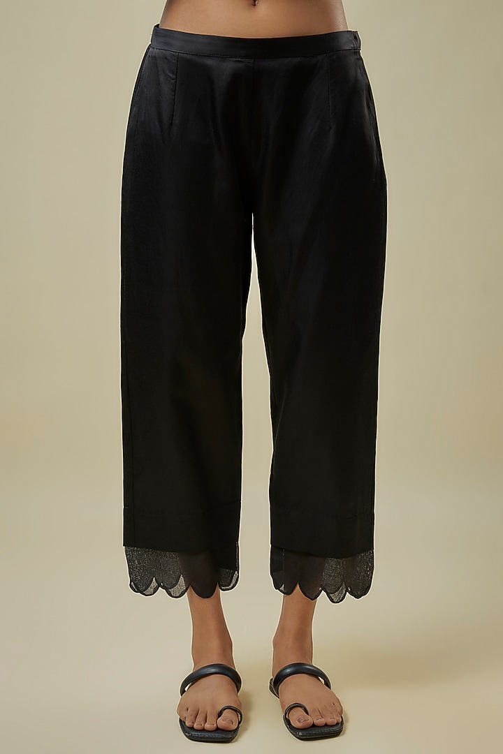 Black Silk Resham Work Kurta Set by Prisho at Pernia's Pop Up Shop