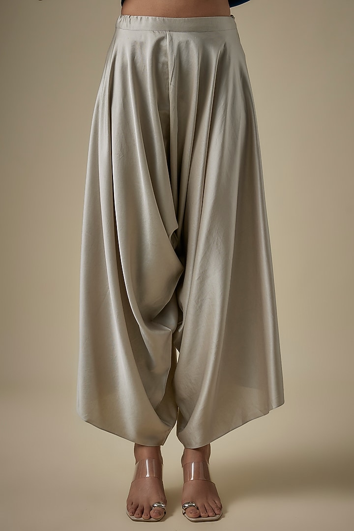 Blue Silk Resham Work Kaftan Set by Prisho at Pernia's Pop Up Shop