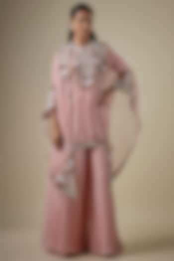 Flamingo Organza Thread Work Cape Set by Prisho at Pernia's Pop Up Shop