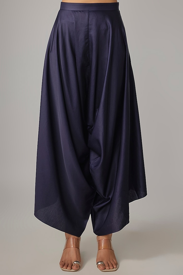 Royal Blue Tissue Thread Work Kaftan Set by Prisho at Pernia's Pop Up Shop
