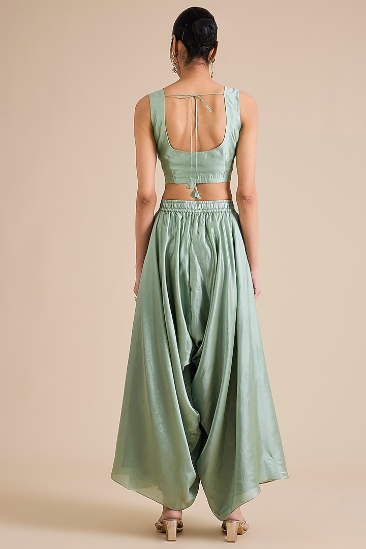 Aqua Chanderi Dori Work Kaftan Set by Prisho at Pernia's Pop Up Shop