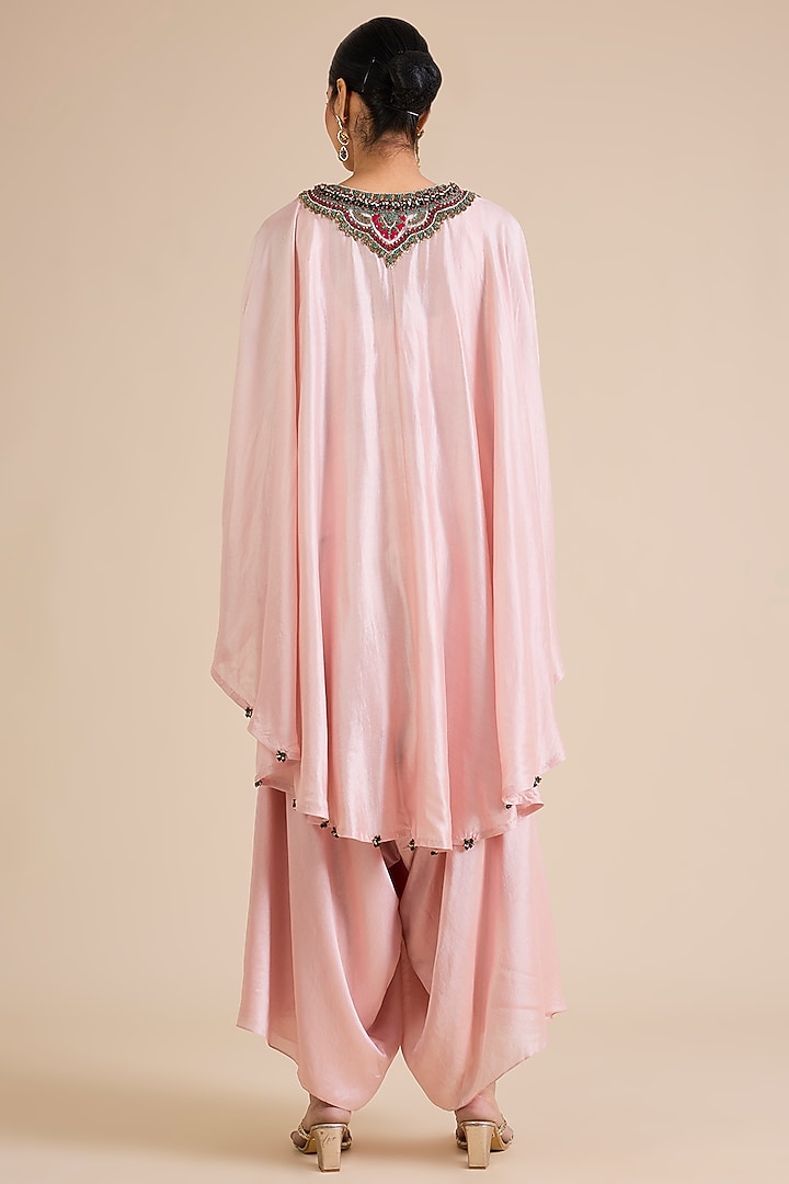 Flamingo Pink Chanderi Dori Work Kaftan Set by Prisho at Pernia's Pop Up Shop