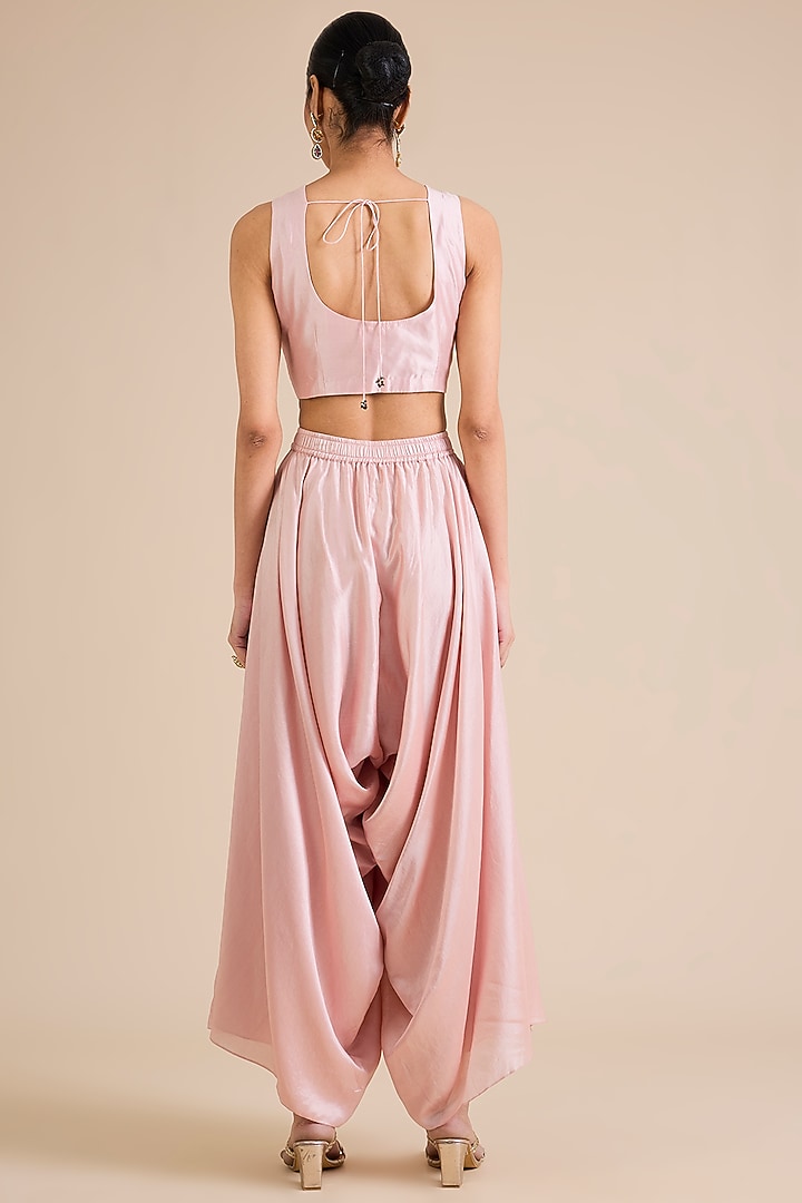 Flamingo Pink Chanderi Dori Work Kaftan Set by Prisho at Pernia's Pop Up Shop