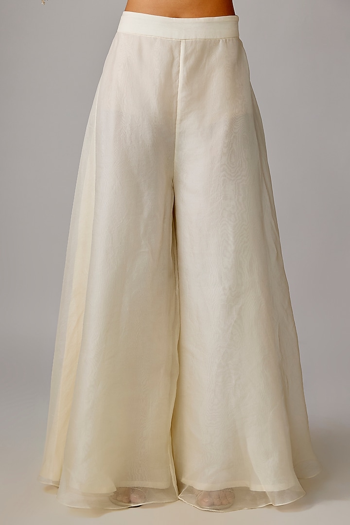 Ivory Organza Wedding Sharara Set by Prisho at Pernia's Pop Up Shop