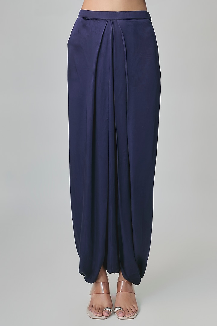 Royal Blue Silk Dori & Thread Work Kaftan Set by Prisho at Pernia's Pop Up Shop