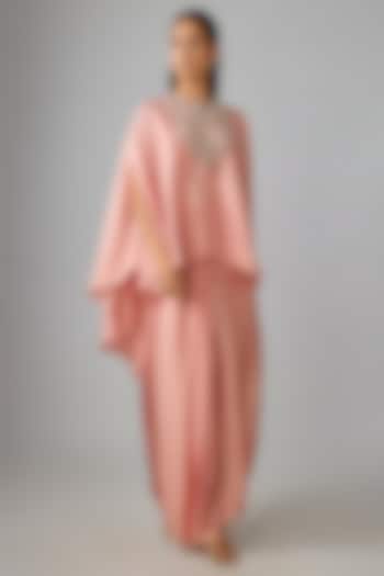 Peach Modal Satin Skirt Set by Prisho at Pernia's Pop Up Shop