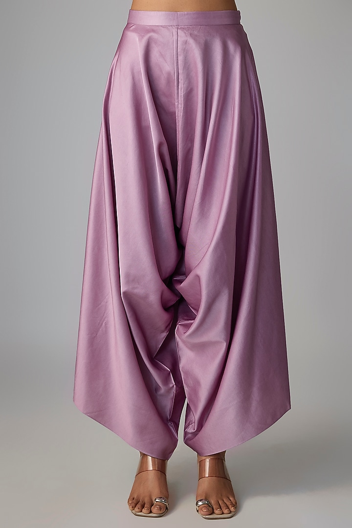 Lilac Organza Resham & Moti Work Cape Set by Prisho at Pernia's Pop Up Shop