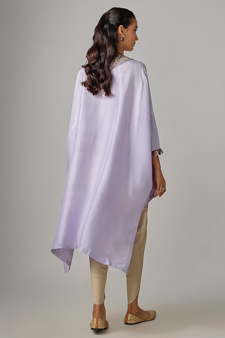 Lilac Silk Dori Work Kaftan Set by Prisho at Pernia's Pop Up Shop