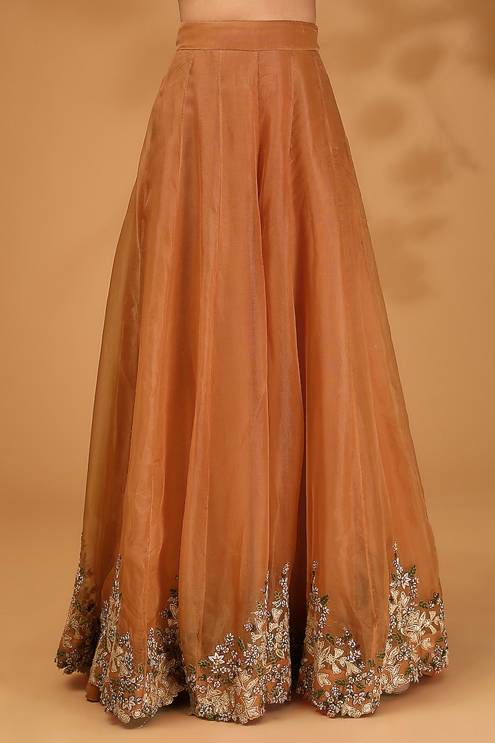 Orange Silk Resham Work Bridal Sharara Set by Prisho at Pernia's Pop Up Shop