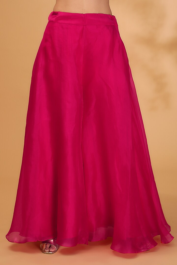 Fuchsia Organza Wedding Sharara Set by Prisho at Pernia's Pop Up Shop