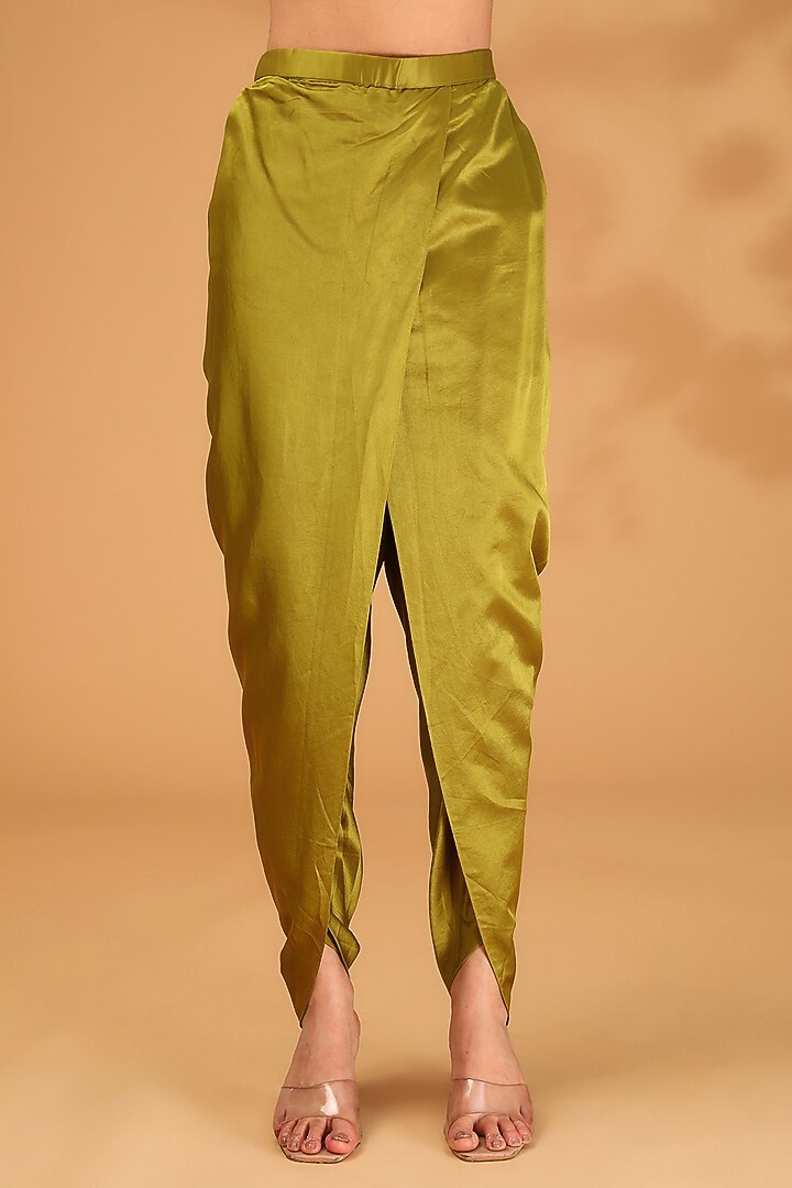 Olive Green Silk Zari Work Kurta Set by Prisho at Pernia's Pop Up Shop