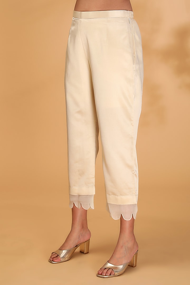 Ivory Silk Dori & Resham Work Kurta Set by Prisho at Pernia's Pop Up Shop
