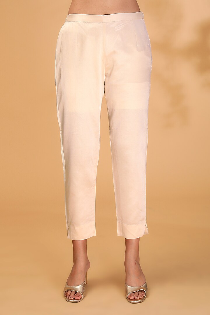 Ivory Silk Dori Embroidered Kaftan Set by Prisho at Pernia's Pop Up Shop