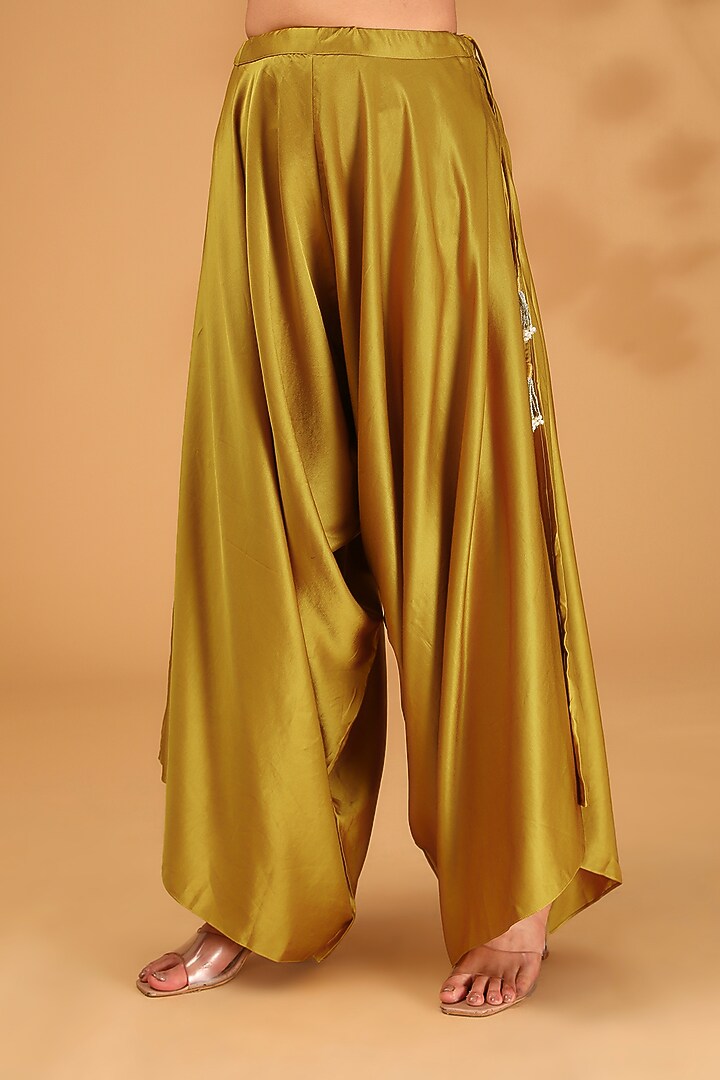 Mustard Semi Organza Dori Embroidered Kurta Set by Prisho at Pernia's Pop Up Shop