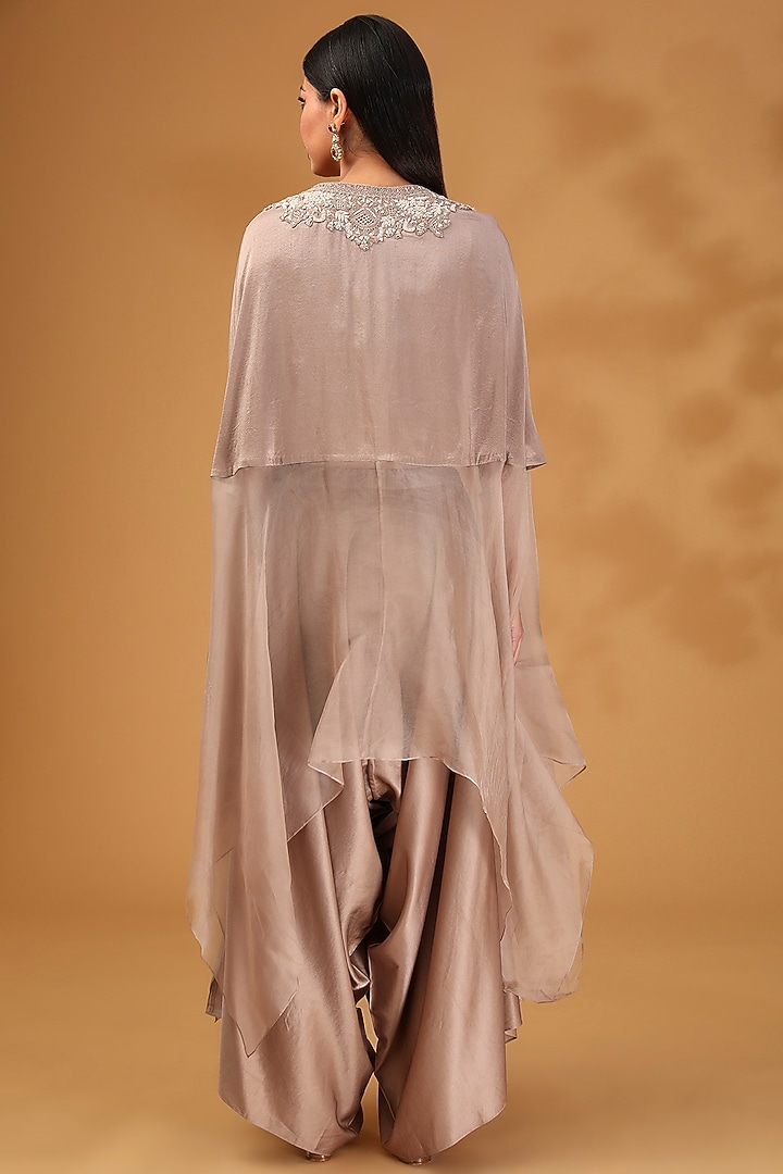Amethyst Silk Organza Dori Embroidered Kaftan Set by Prisho at Pernia's Pop Up Shop