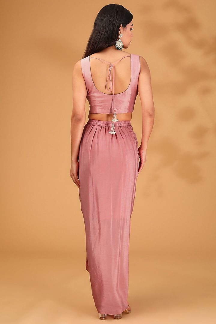 Pink Organza Resham Embroidered Umbrella Cape Set by Prisho at Pernia's Pop Up Shop