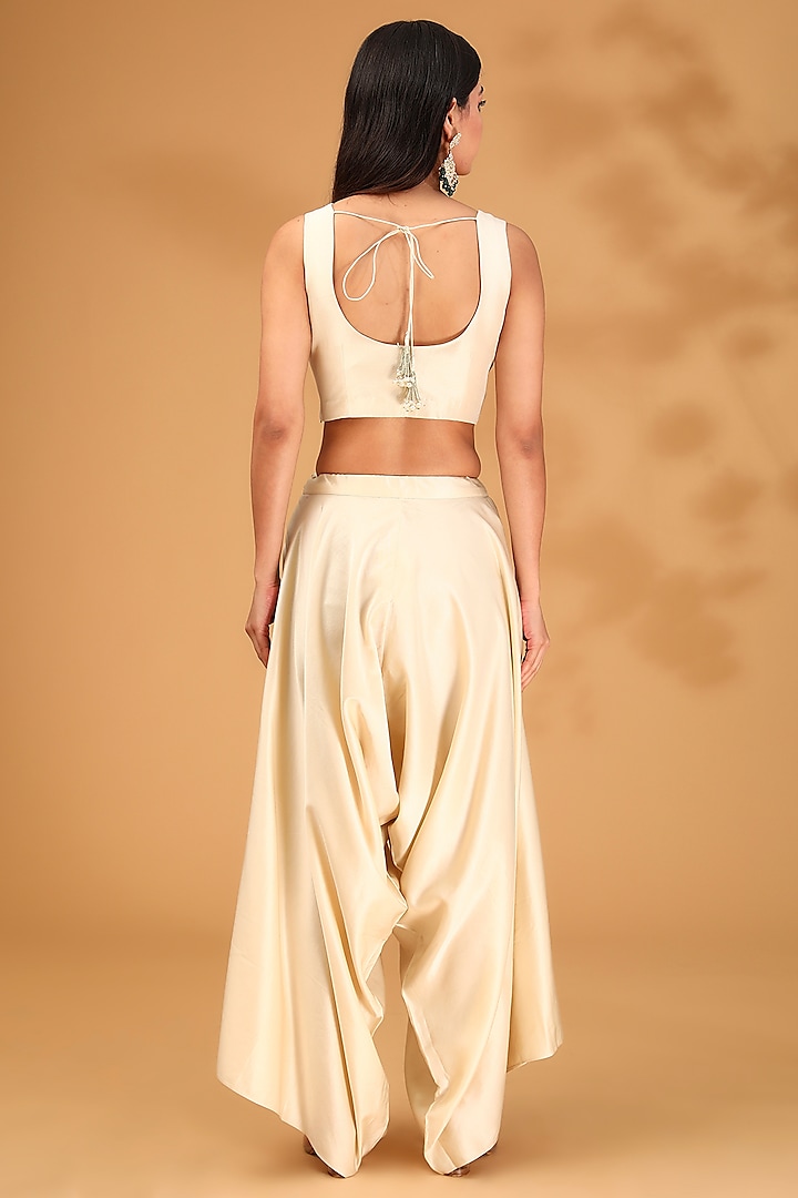 Ivory Organza Resham Embroidered Umbrella Cape Set by Prisho at Pernia's Pop Up Shop